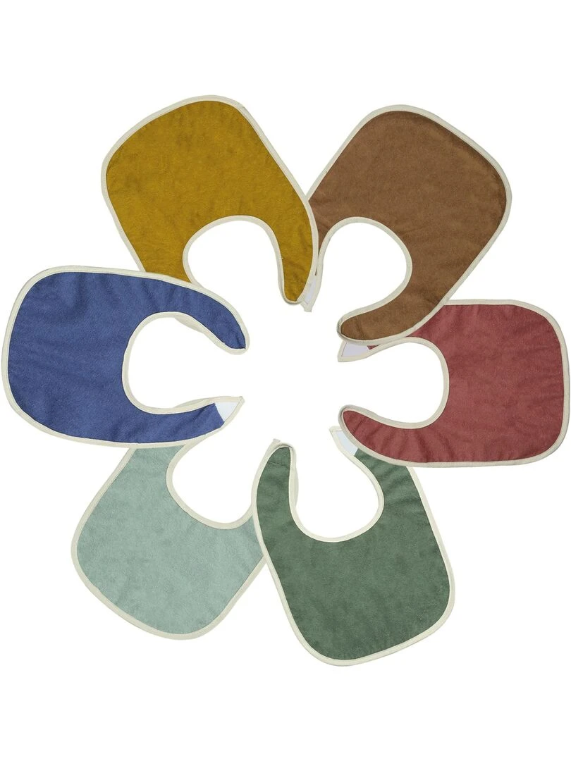 Lot de 6 bavoirs waterproof Rouge