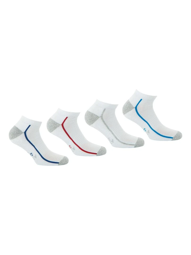 Lot de 4 paires de chaussettes de sport courtes Blanc