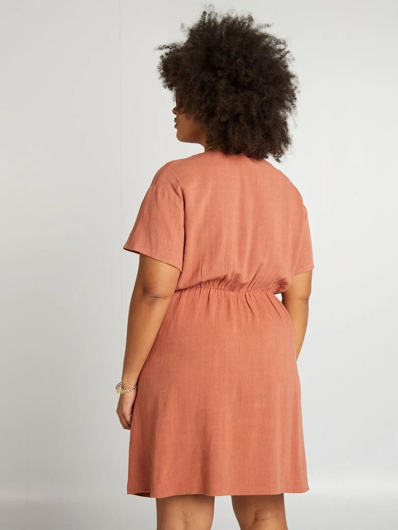 Robe courte cache cœur   Marron