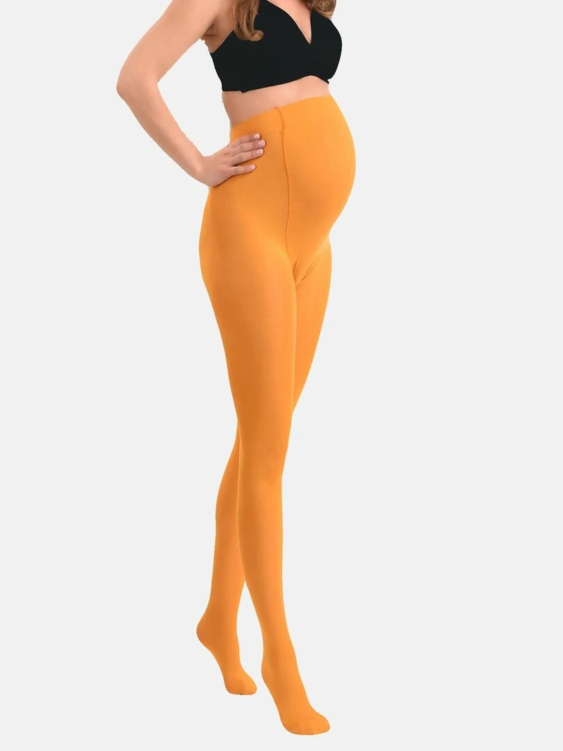 Collants de grossesse opaques confortables 60den (Mamsy) Jaune