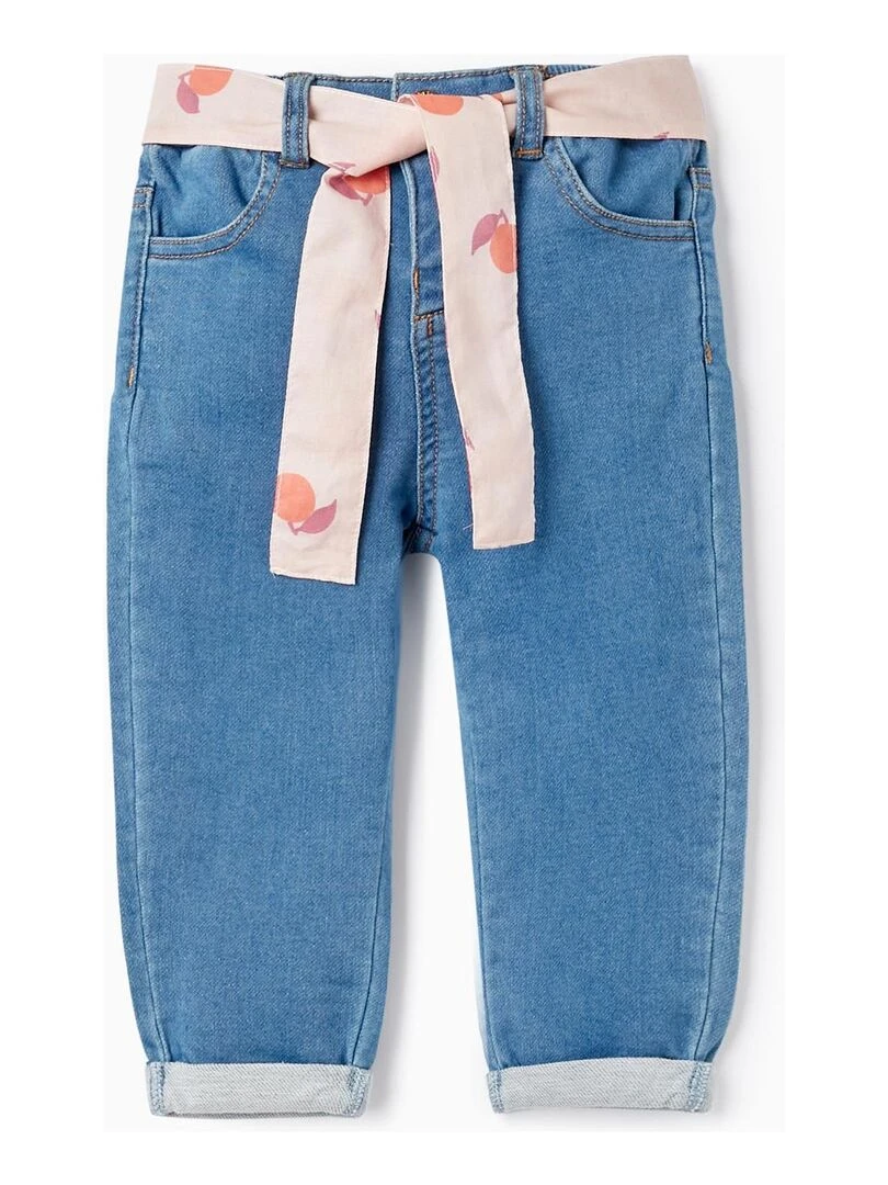 Pantalon en Jean + Ruban pour Bébé Fille 'Apricot' SICILIAN DAYS Bleu
