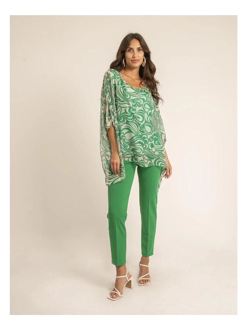 Blouse voile motifs FATINA Vert