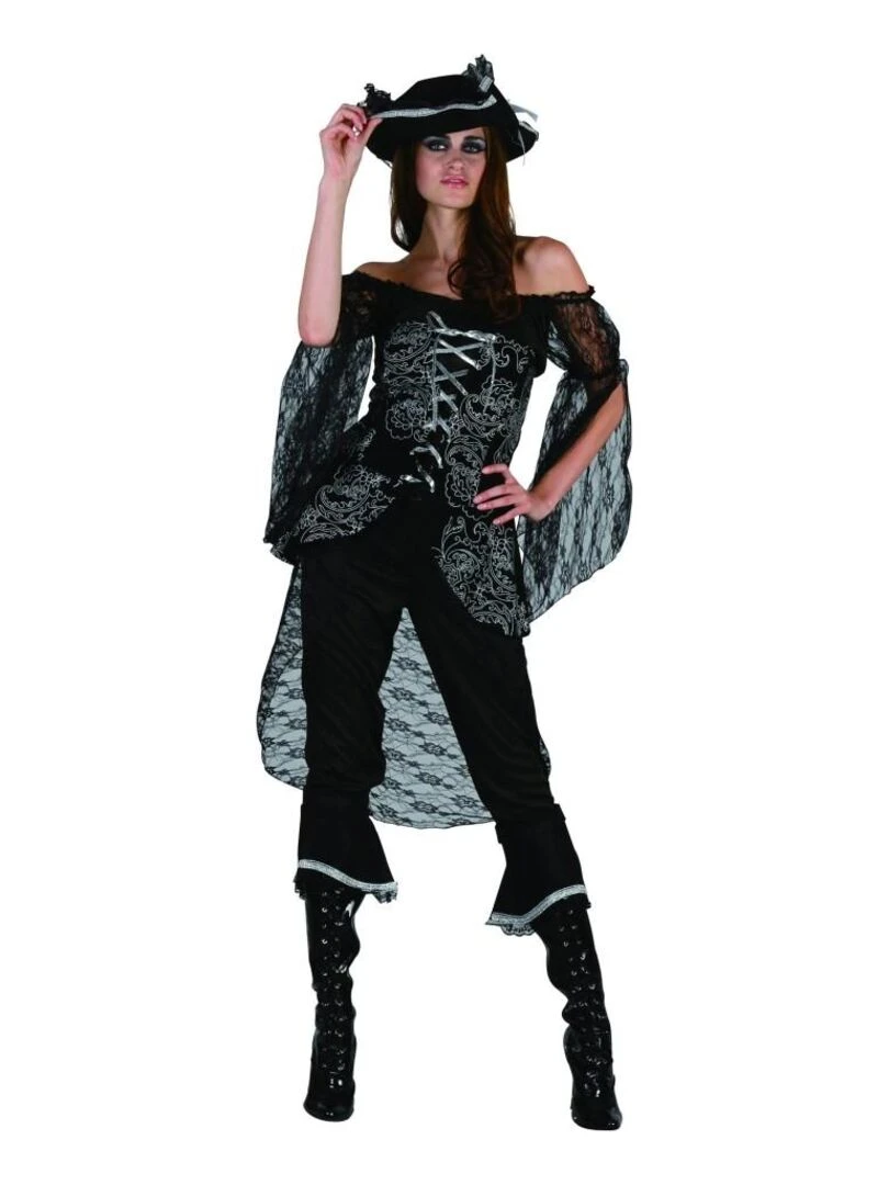 Déguisement Capitaine Trésor Femme Luxe Noir Noir