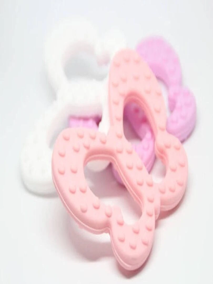 Jouet de Dentition Non Toxique Papillon   Rose