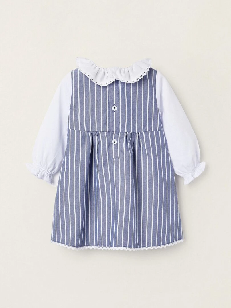 Robe à Rayures pour Nouveau Né manches longues ATLANTIC COMPANY Bleu