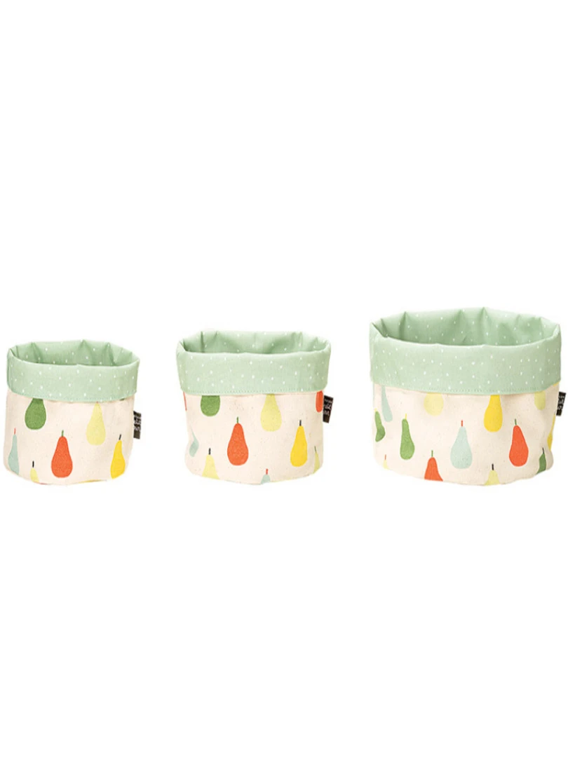 Lot de 3 paniers de rangement gigognes Poire Vert