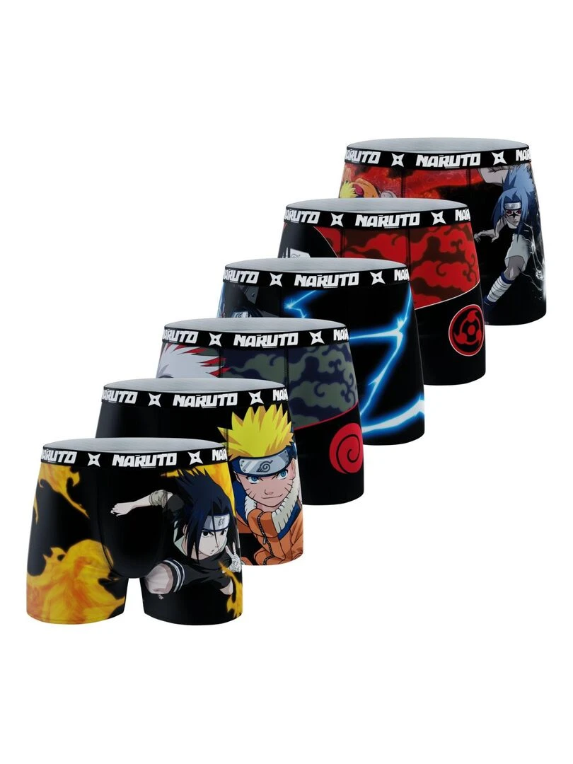 Lot de 6 Boxers homme Naruto Naruto Noir