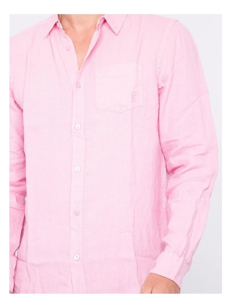Chemise manches longues pur lin DALAMO   Rose