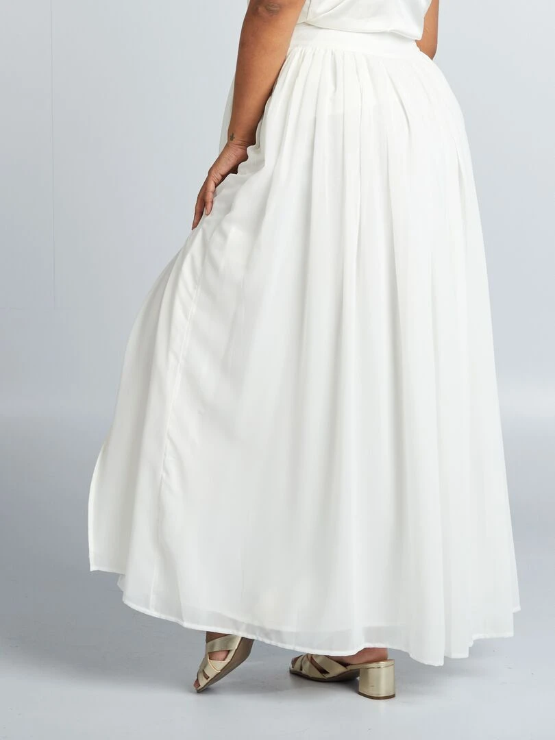 Jupe longue en tulle   blanc