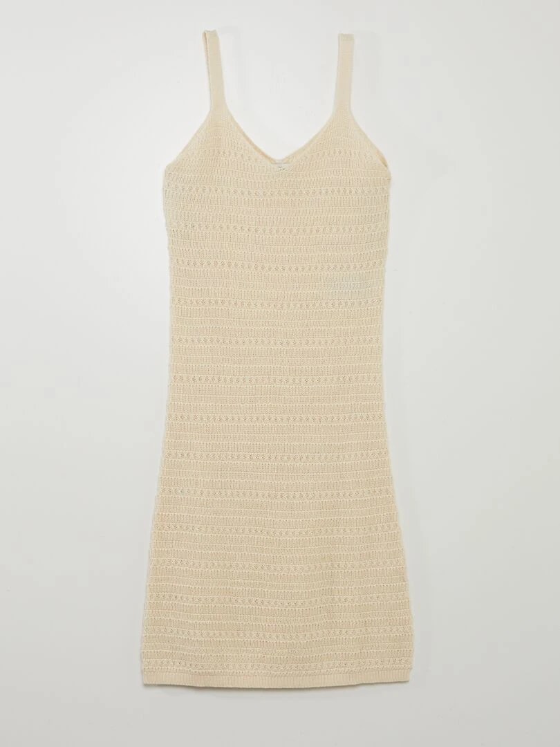 Robe en maille crochet 'JDY' Beige