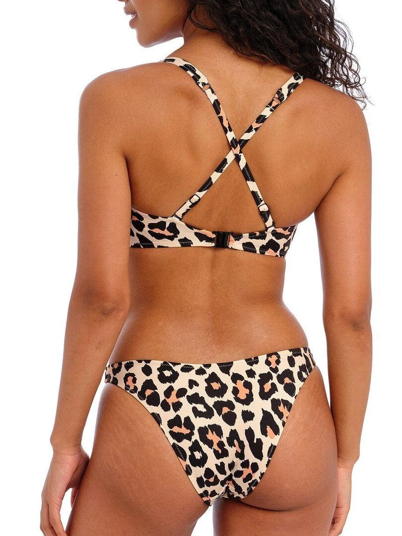 Haut de maillot brassière avec armatures Animal instinct   Beige