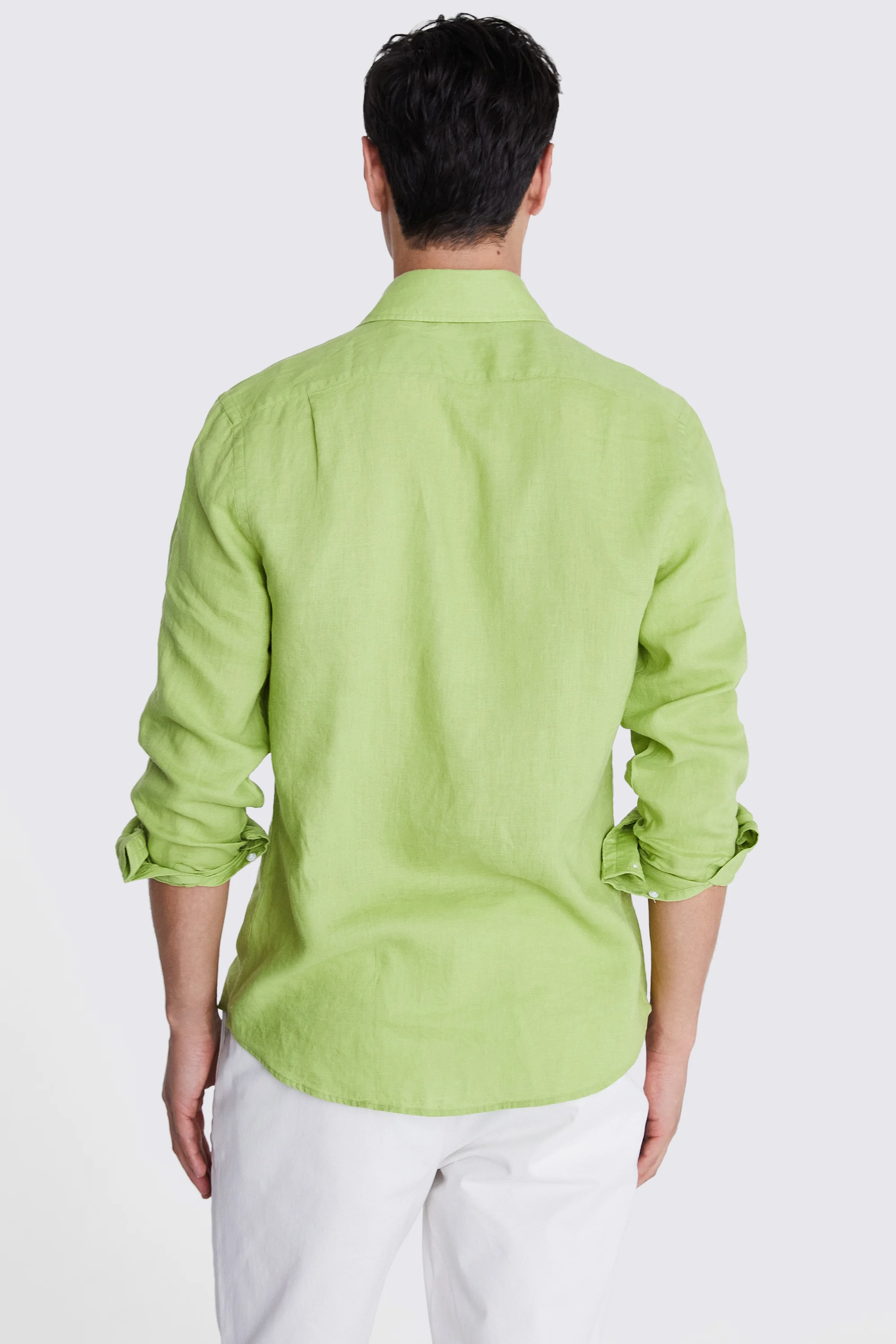 Tailored Fit Acid Green Linen Shirt   Buy Online at Moss