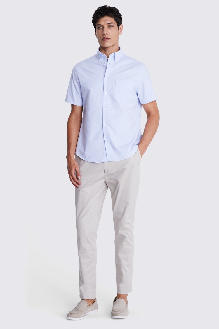 Sky Short Sleeve Washed Oxford Shirt Buy Online at Moss