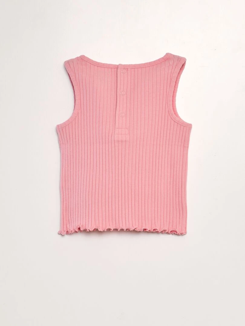 Ensemble débardeur + short côtelé   2 pièces   Rose