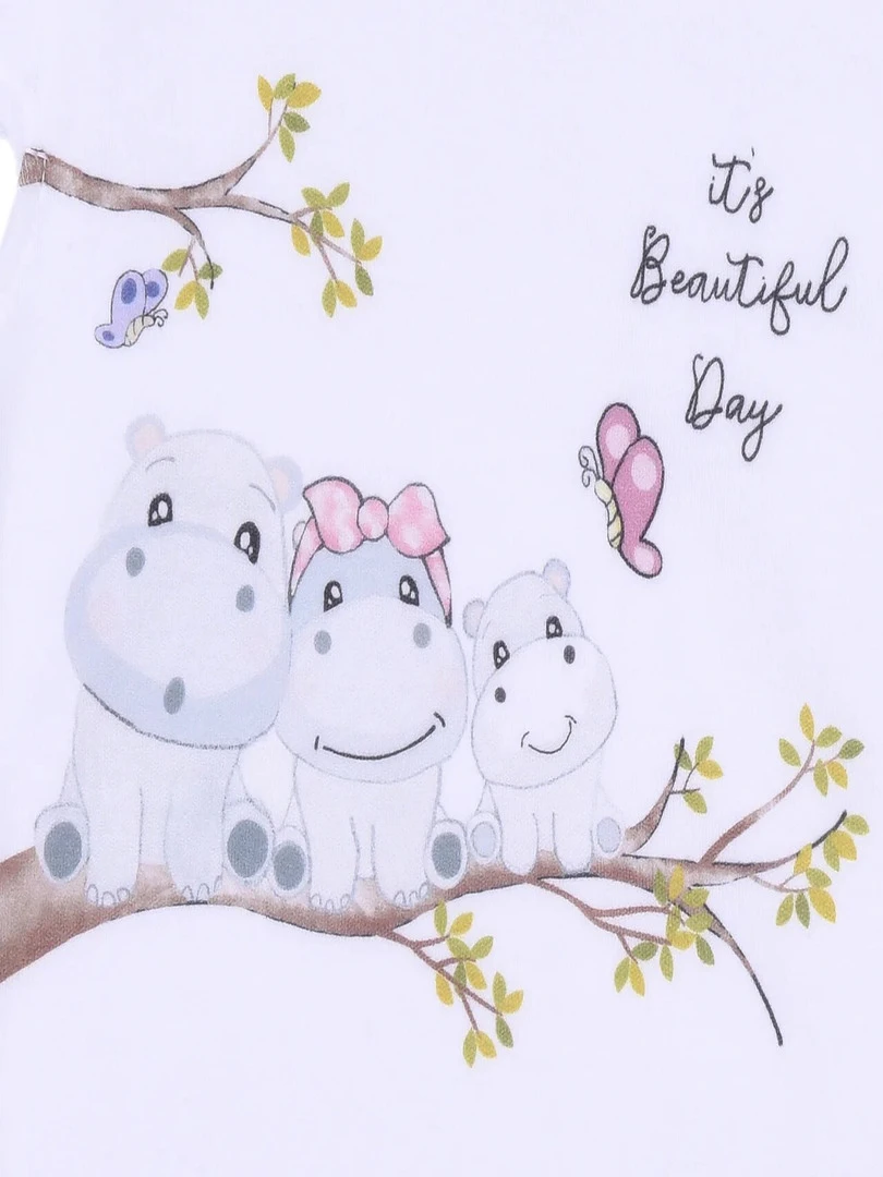 Body bébé sans manches Hippo Blanc