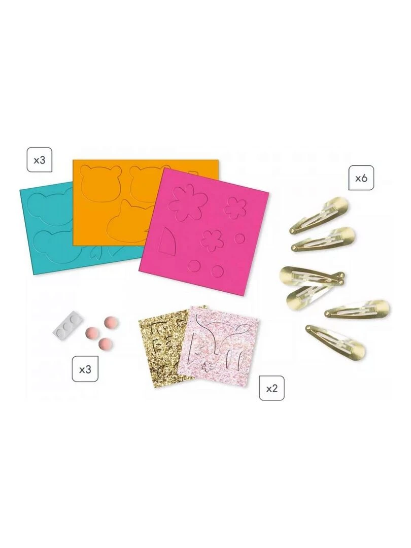 6 barrettes animaux paillettes a creer   N/A