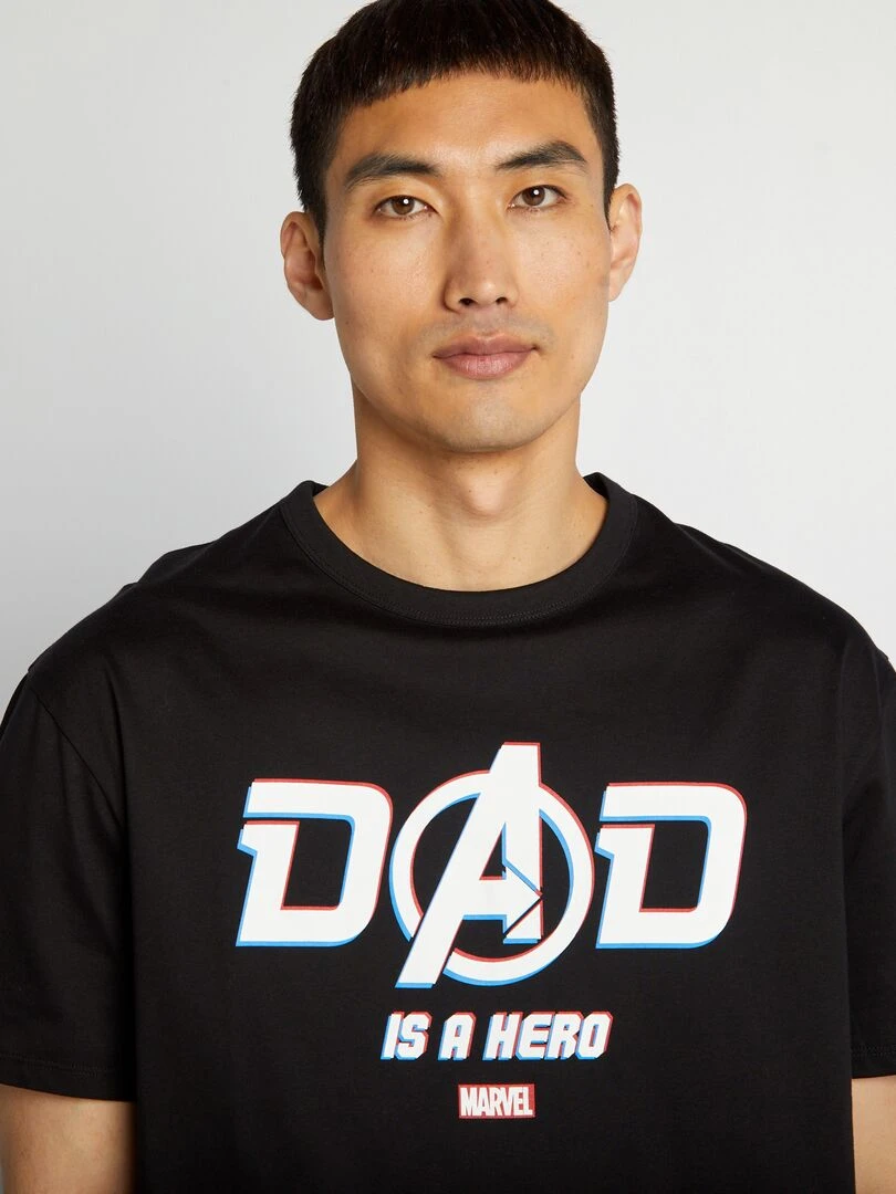 Pyjama court 'Marvel' en jersey   2 pièces   Noir