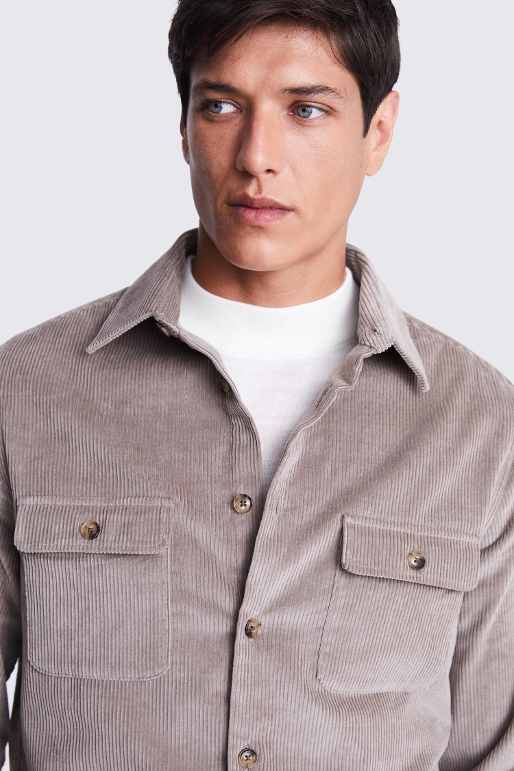 Off White Textured Chore Overshirt   Buy Online at Moss