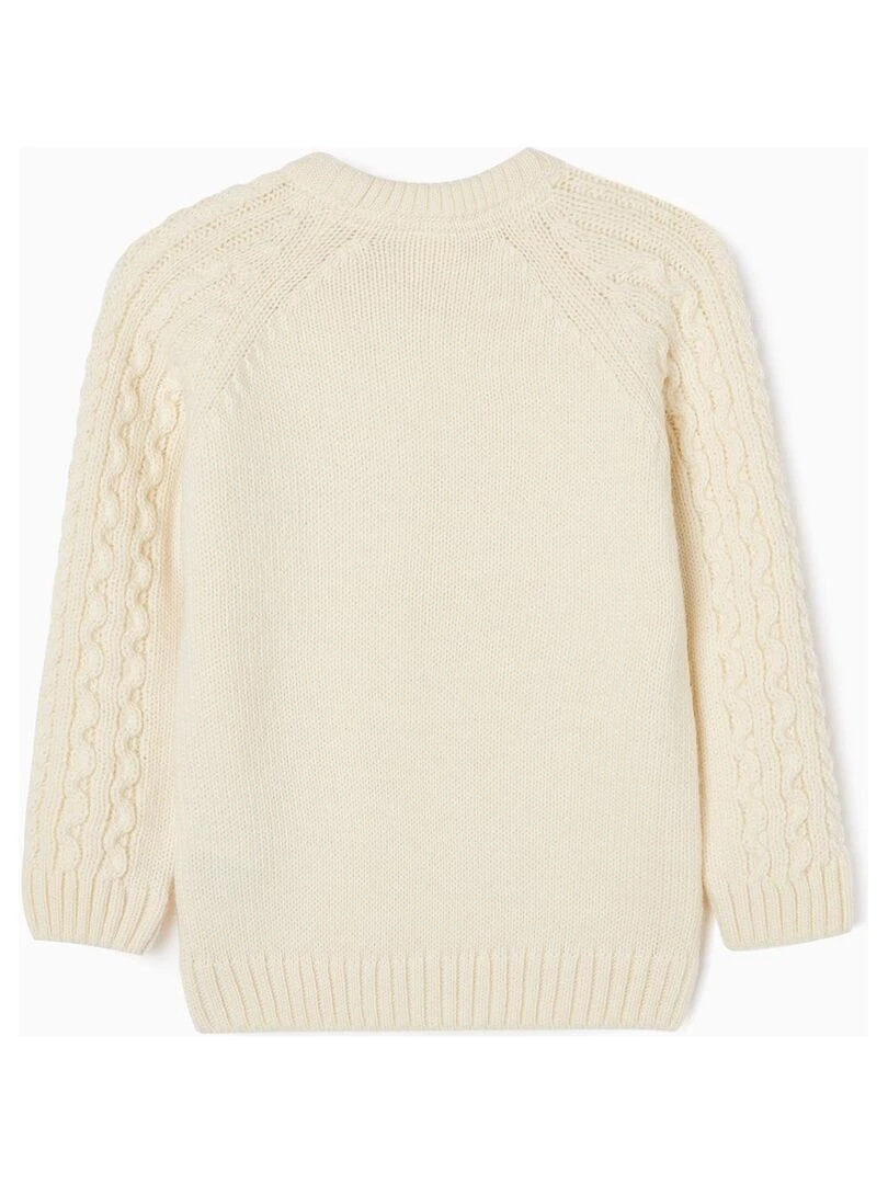 Pull en Maille avec Laine pour Garçon 'You&Me' NOËL Blanc