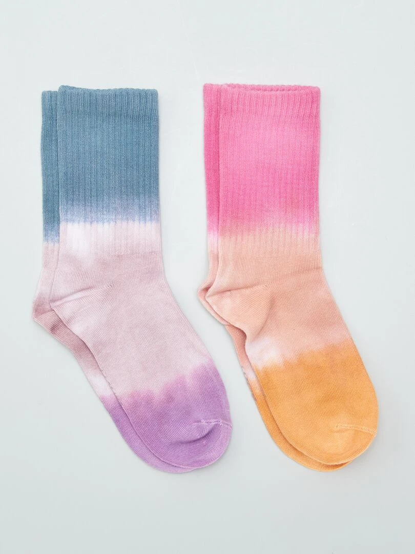 Lot de 2 paires de chaussettes Tie dye Violet