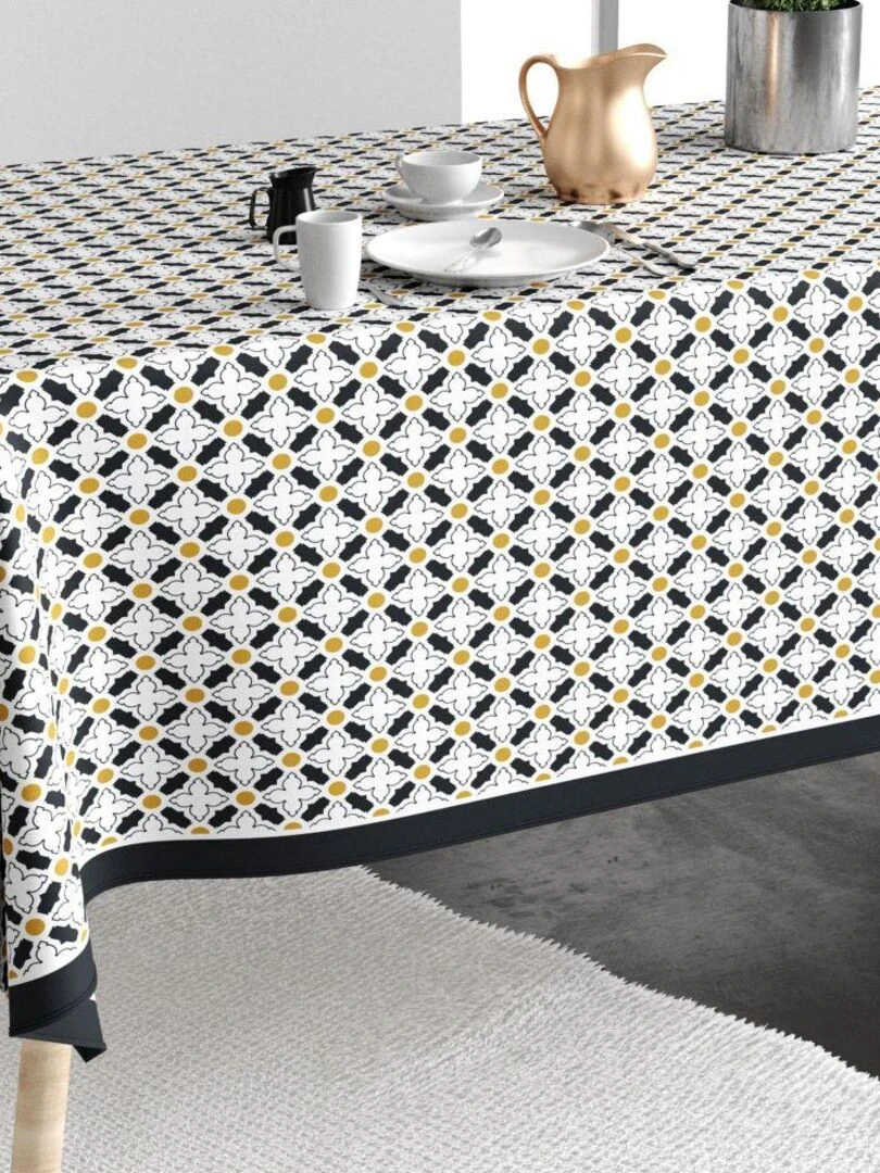 Nappe rectangulaire anti tache en Coton Porta Jaune