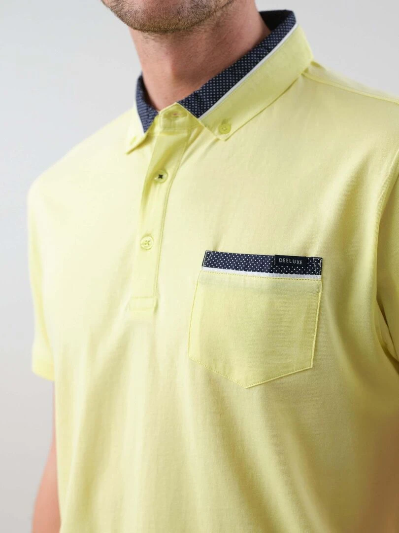 Polo uni pour homme 'Deeluxe'   Jaune clair