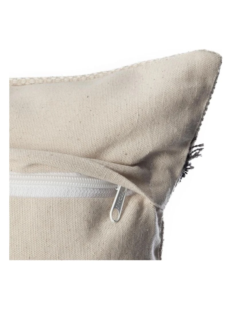 Housse de coussin "Tuftée" esprit ethnique   Gris clair