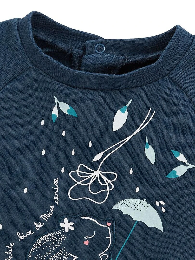 Sweat shirt bébé en molleton Misscerise   Bleu