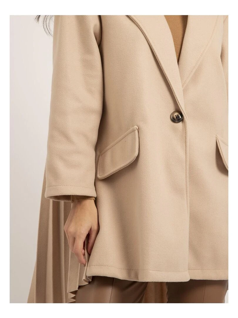 Manteau mi long plissé ULBAD   Beige