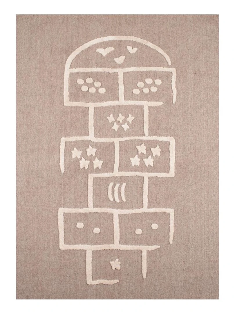 Tapis enfant MARELLE en polyester doux et soyeux OEKO TEX® Beige