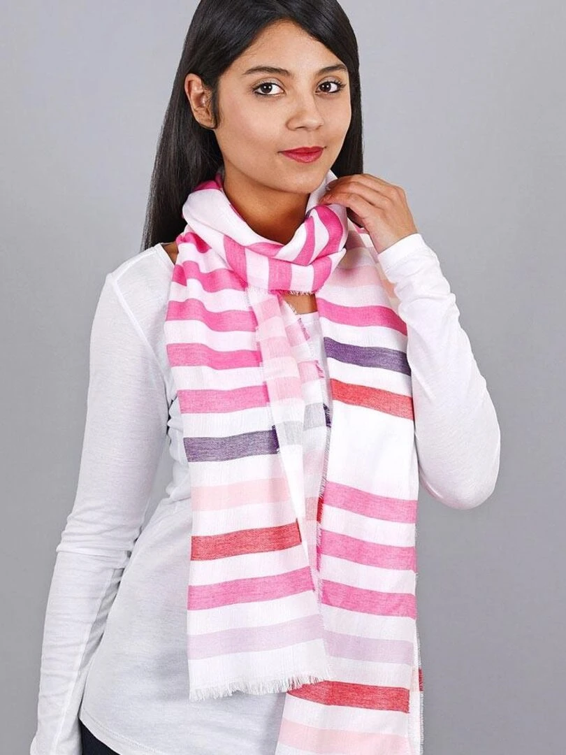 Echarpe légère Cotignac   Fabriqué en France   Rose