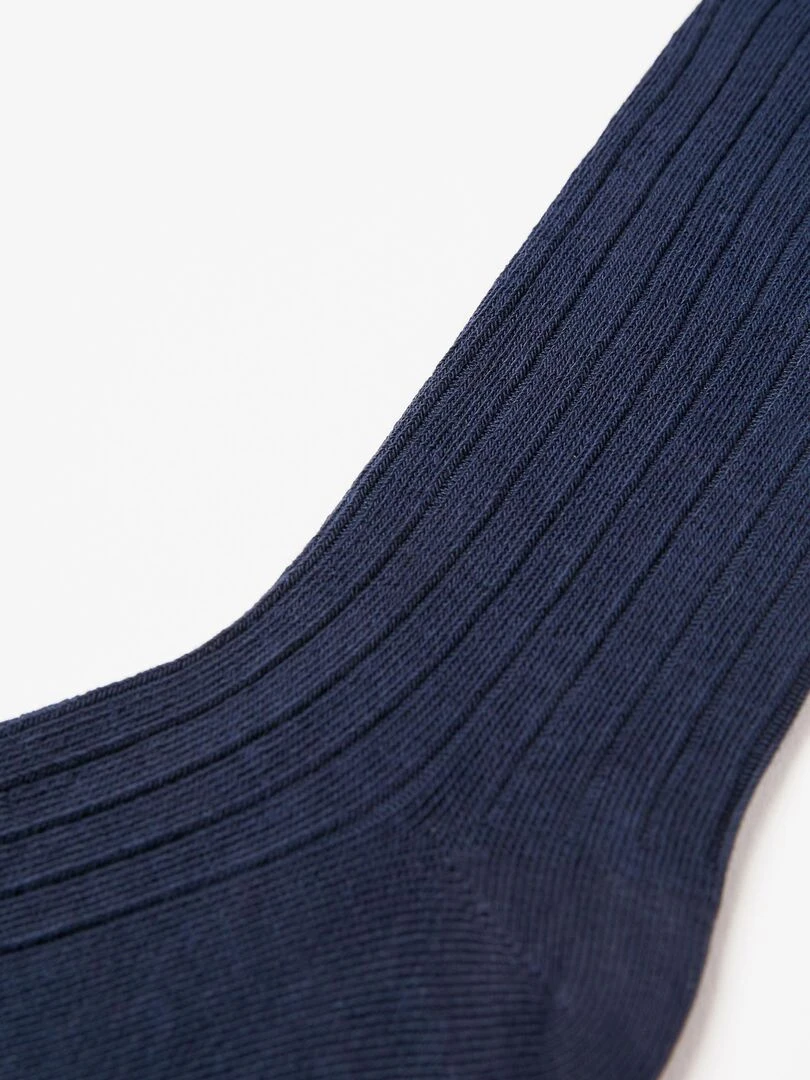 Collant Maille Côtelée Anti Boulochage Fille  ESSENTIALS LINE   Bleu foncé