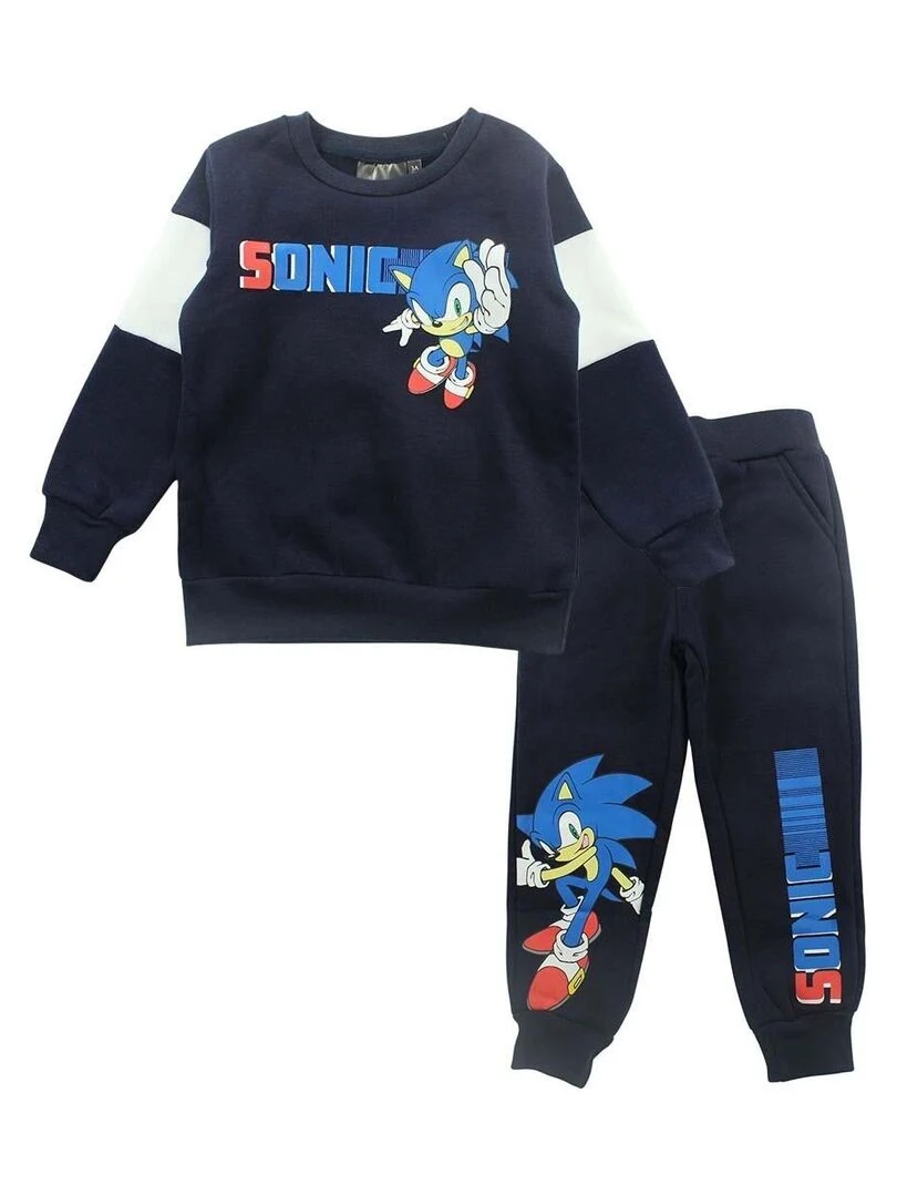 Sonic Ensemble Sweat pantalon garçon Imprimé Sonic Bleu marine