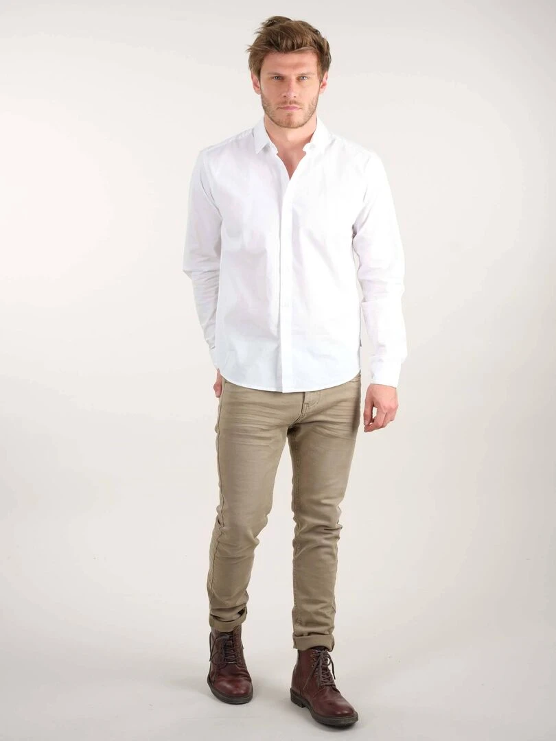 Chemise à manches longues pour homme 'Deeluxe' Blanc