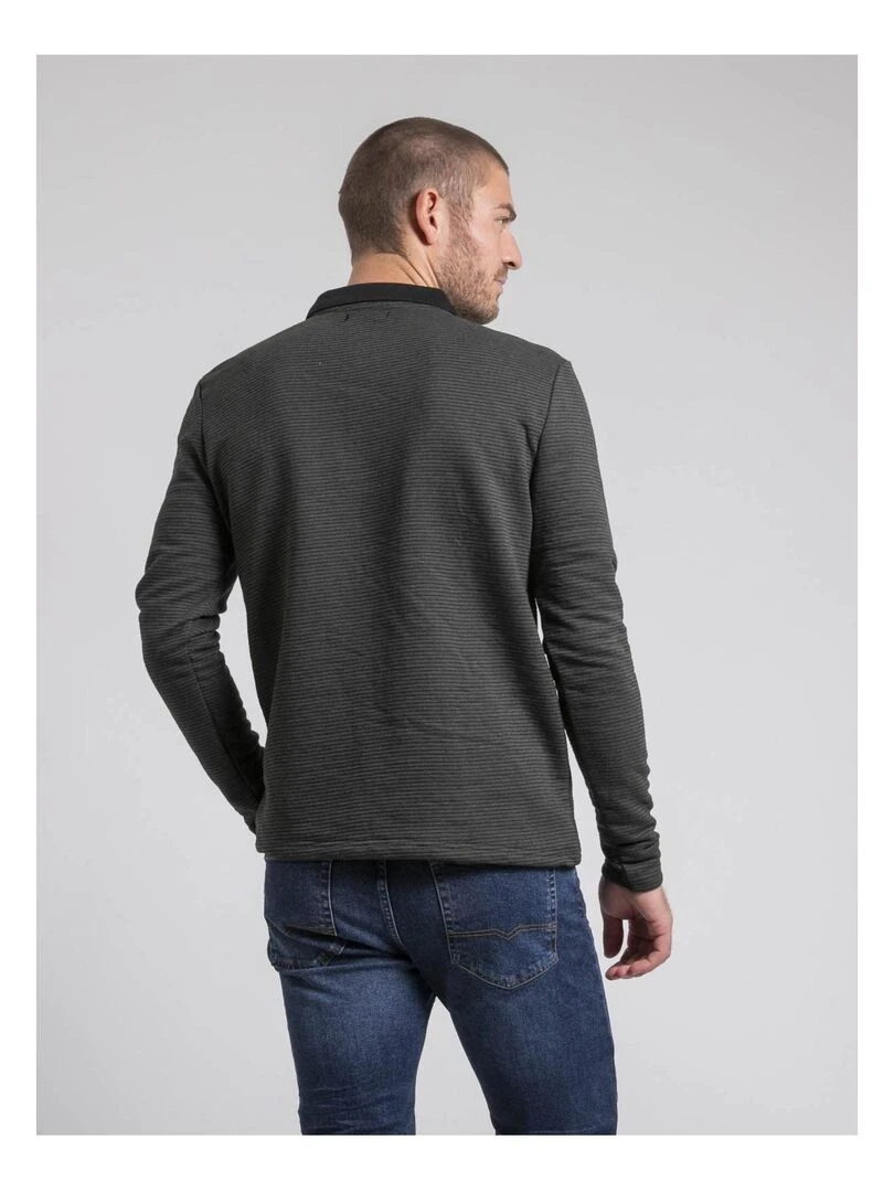 Polo manches longues pur coton POMEGAN Noir