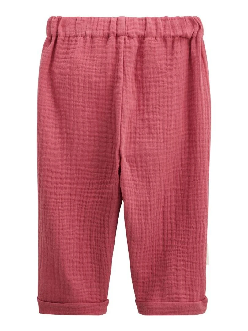 Ensemble bébé blouse et pantalon en gaze de coton Alba   Rose