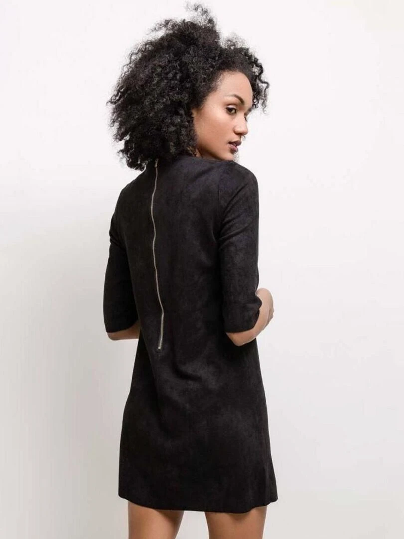 Robe effet daim noire Noir