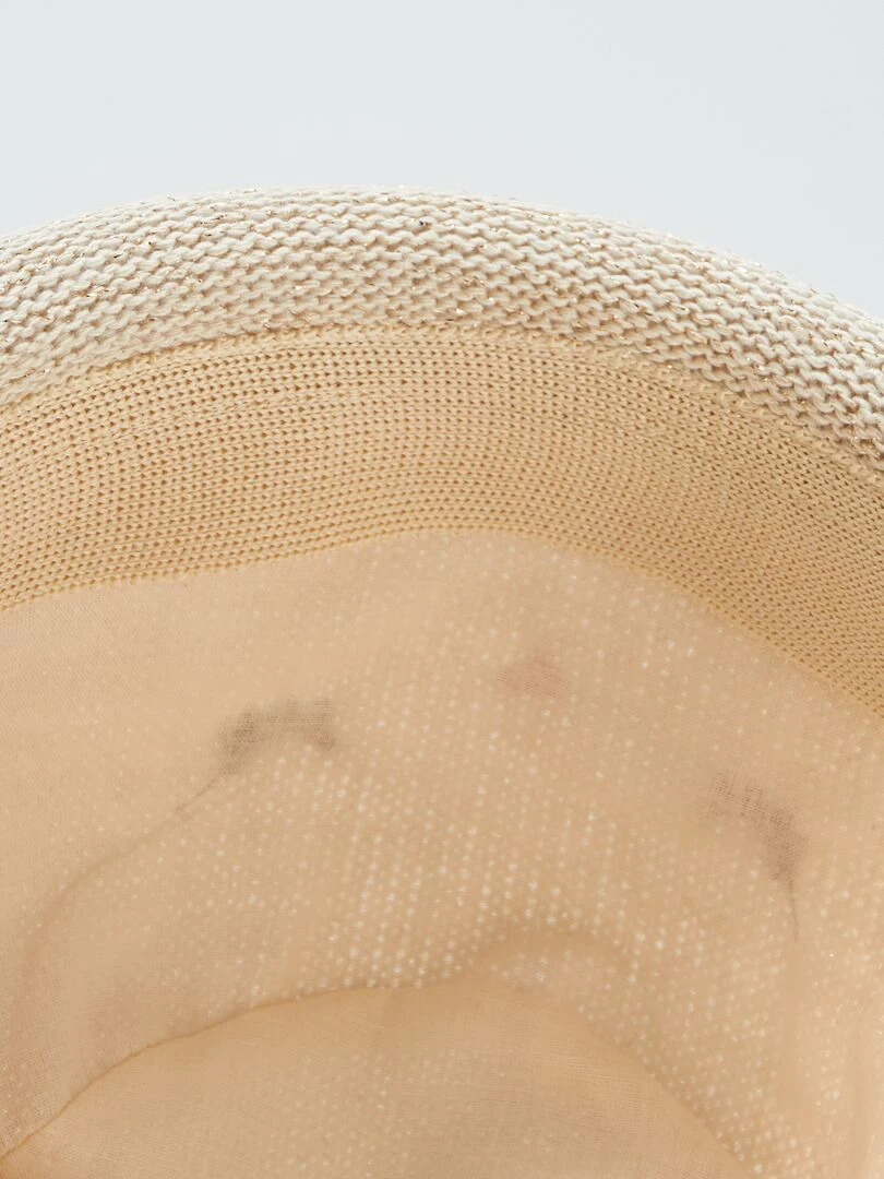 Chapeau de paille avec "oreilles'   Beige