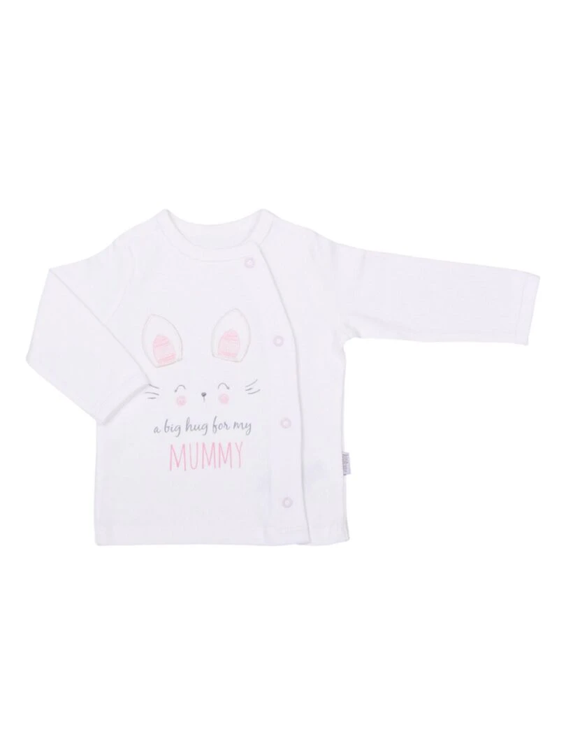 T shirt haut bébé à manches longues Blanc