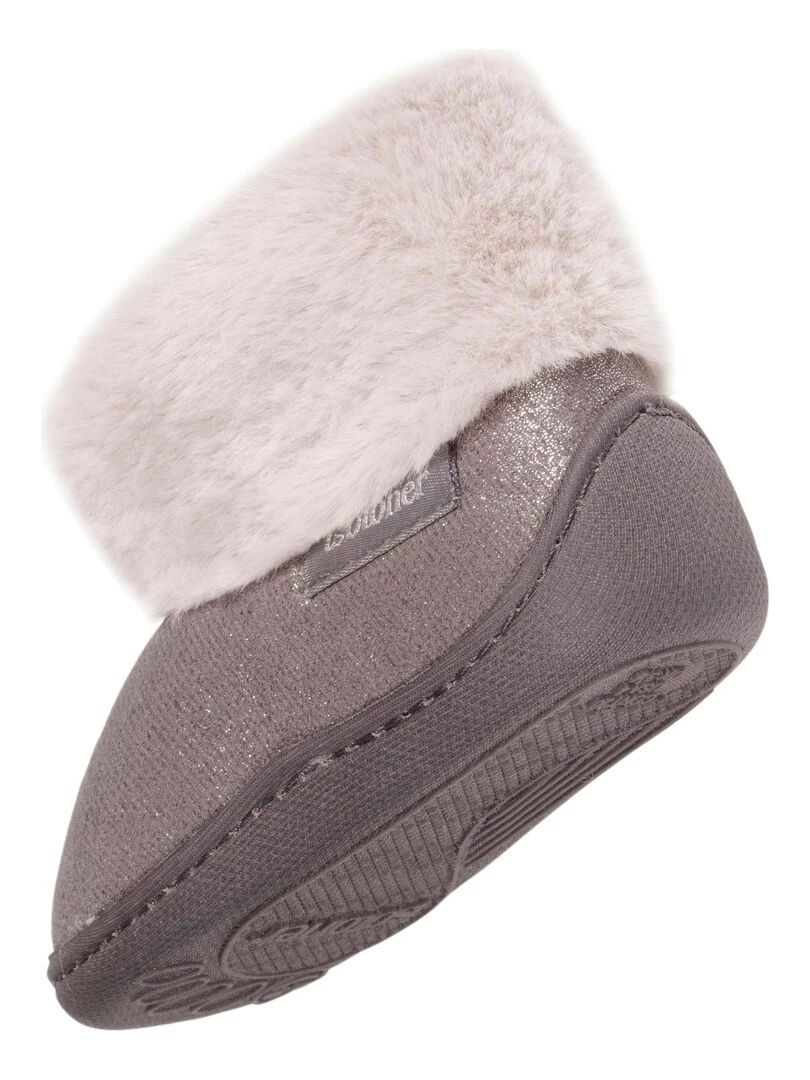Chaussons bottillons zip Bébé Gris irisé   Gris Gris