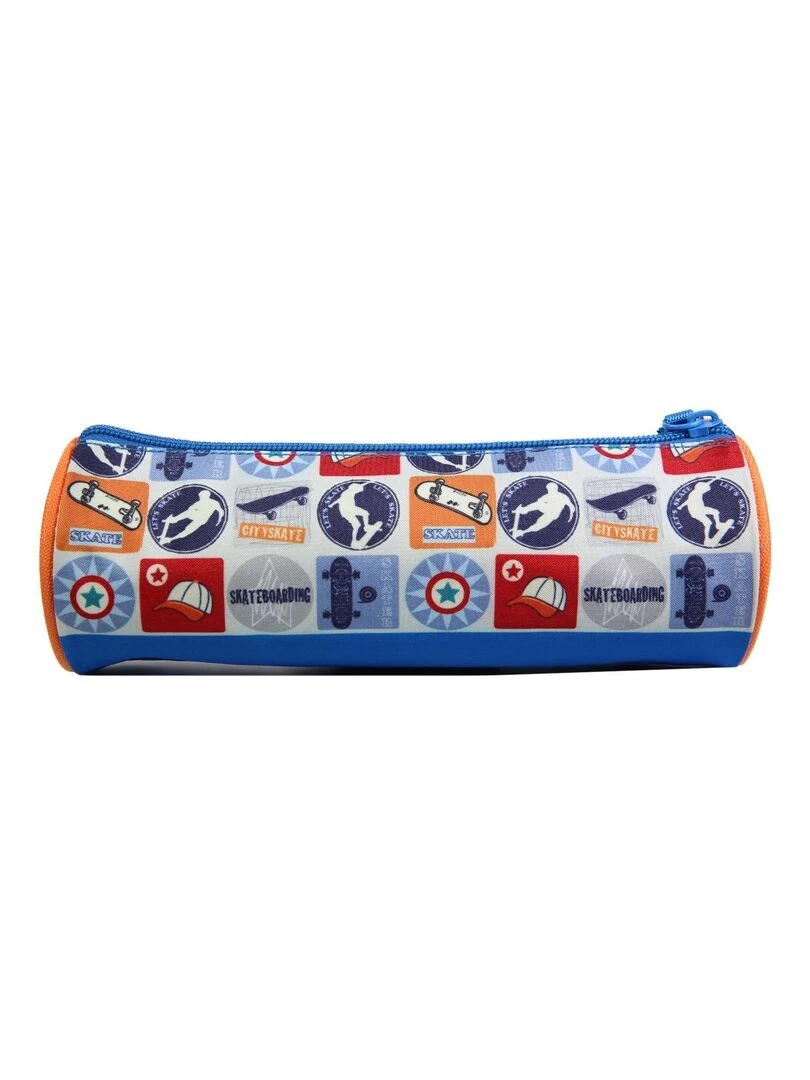 BAGTROTTER Trousse scolaire ronde Phileas Bleue Skate   Bleu