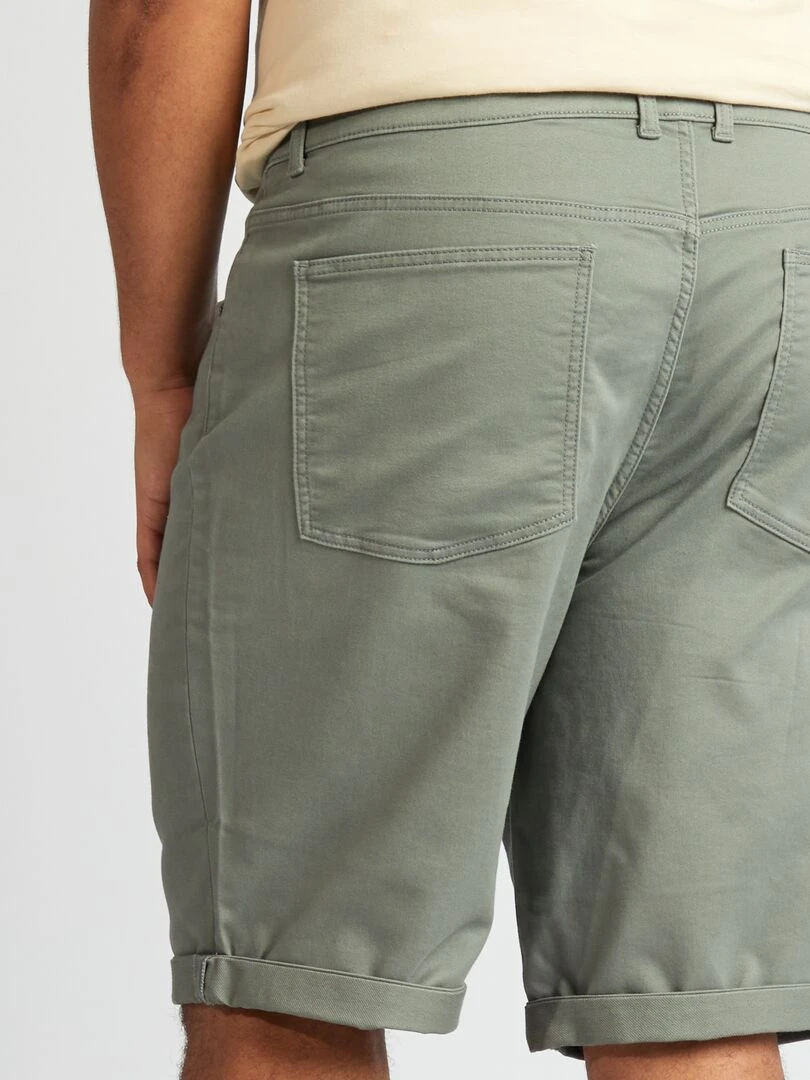 Bermuda en jean à coupe droite   Vert clair