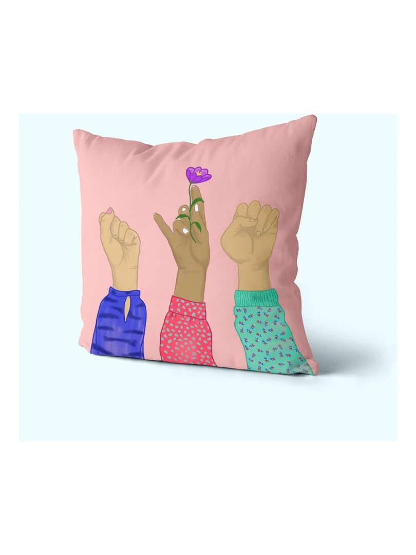 Housse de coussin décoratif Me "Happyfriday"   Blanc