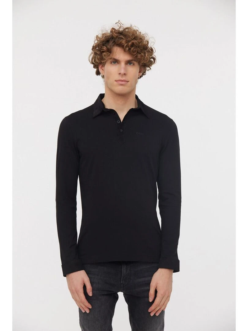 Lee Cooper Polo manches longues coton regular BACEM Noir