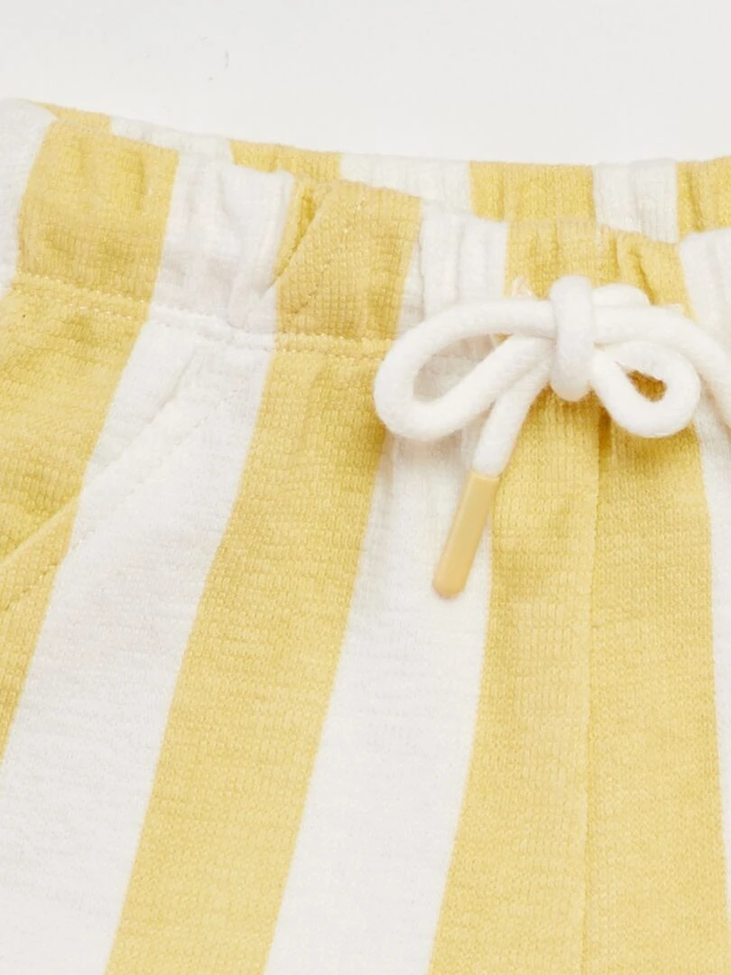 Short en éponge Blanc/jaune