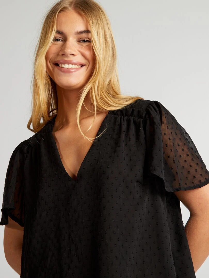 Chemisier en plumetis   noir