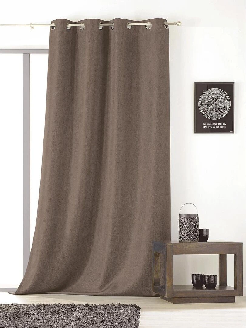 Rideau uni avec oeillets Beige