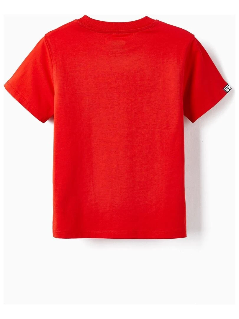 T shirt en coton pour garçon 'Avengers Marvel' manches courtes Rouge clair