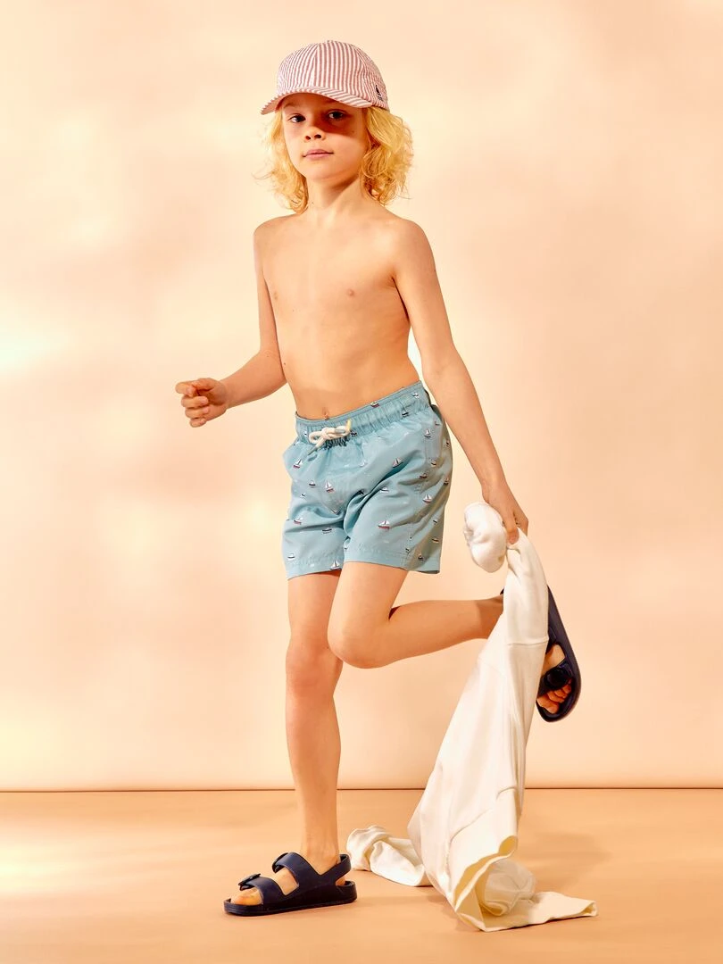 Short de bain imprimé   Bleu turquoise