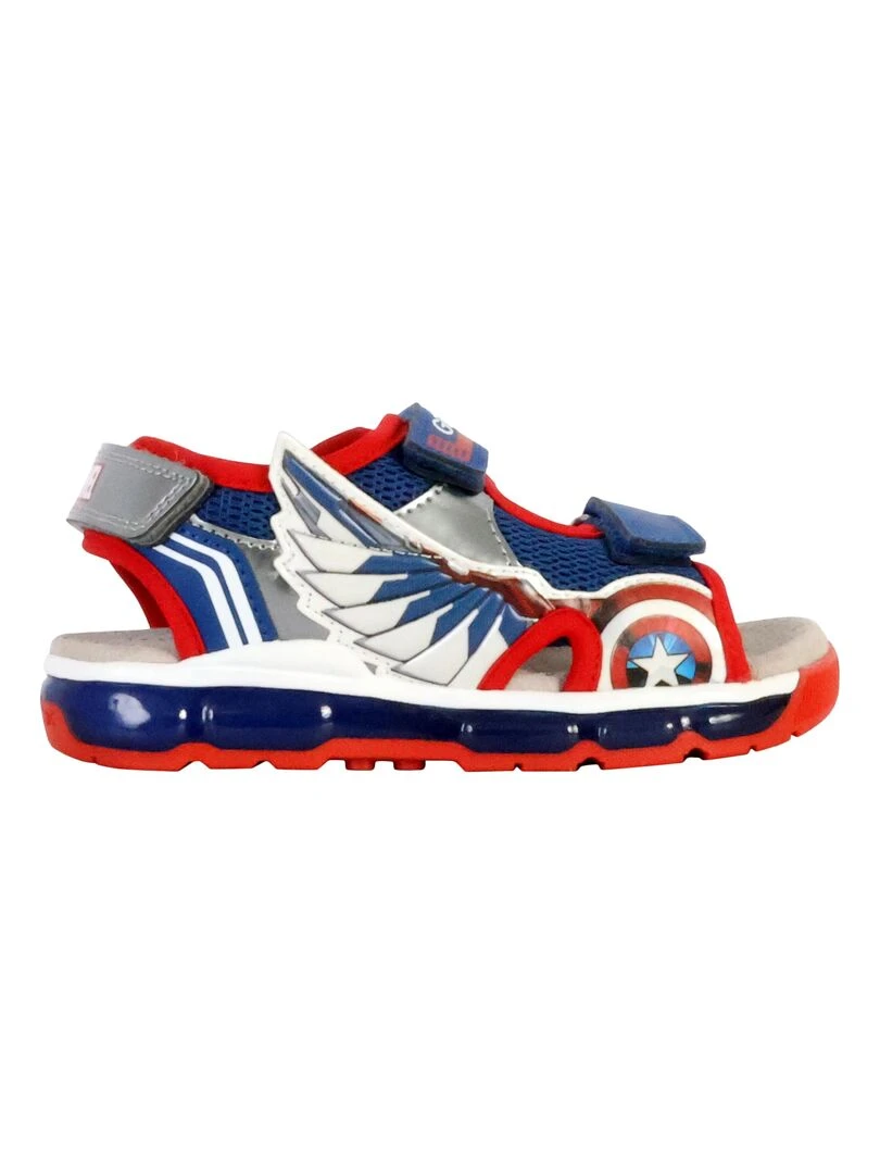 Sandales Cuir Enfant Geox Android Bleu